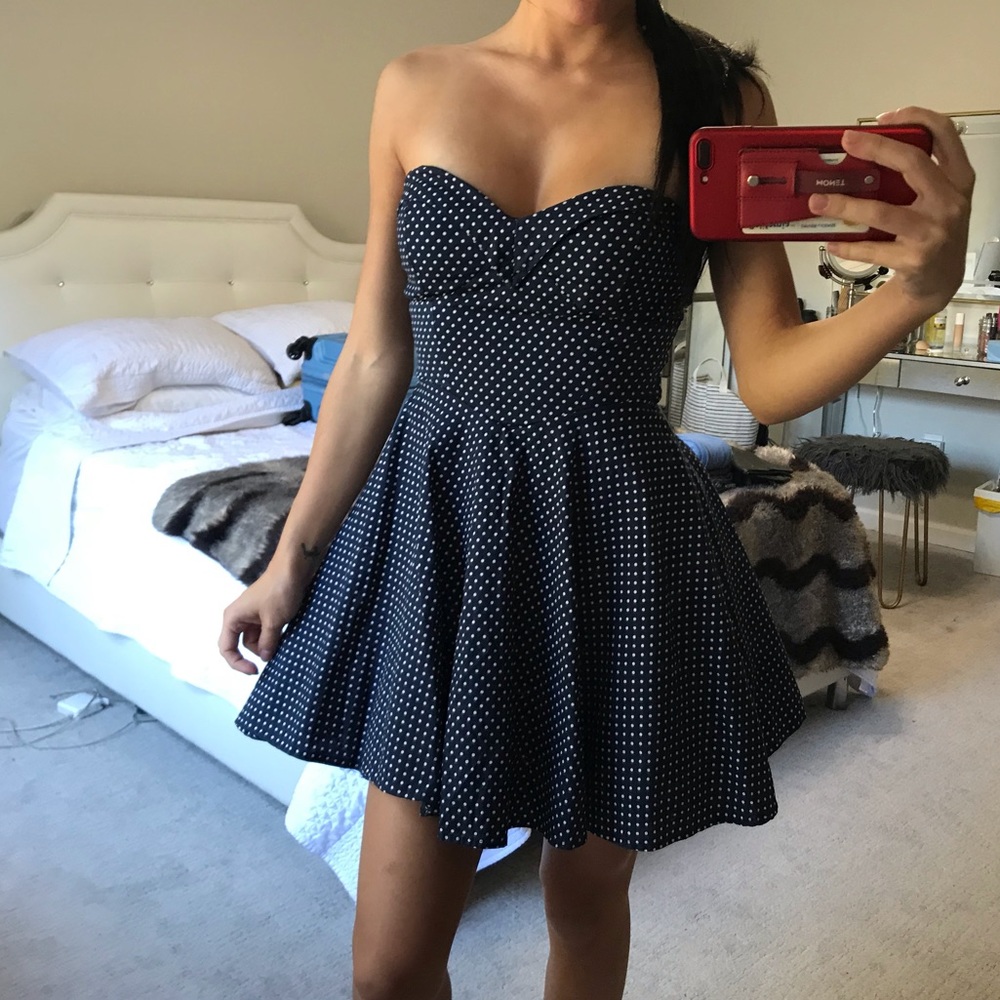 Blue polka dot dress